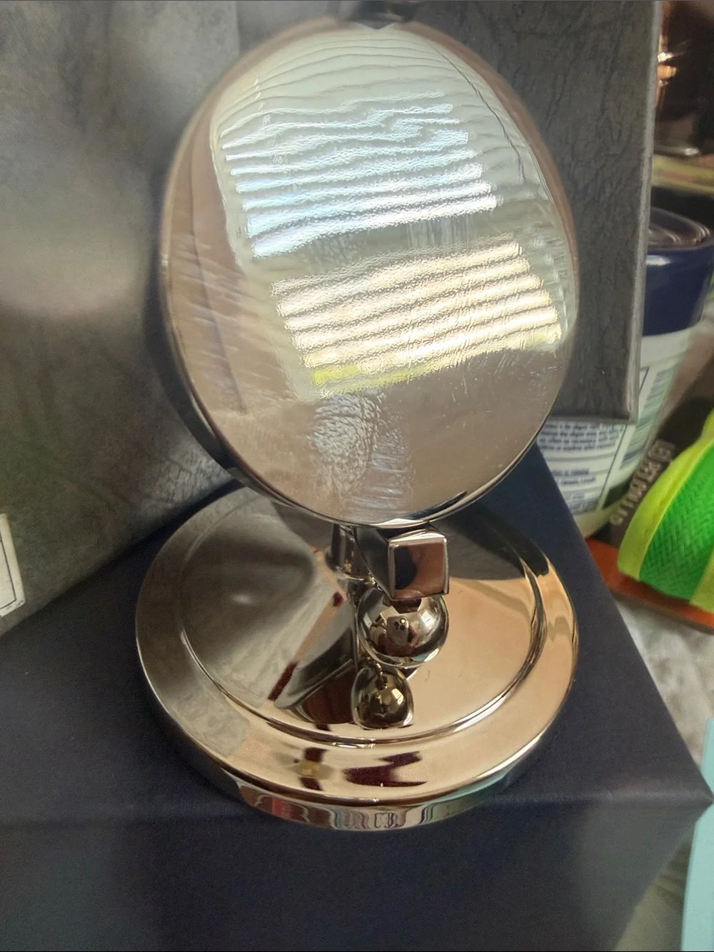 Polished Gold Mini Table Clock - Elegant Home Wall Decor phone for size